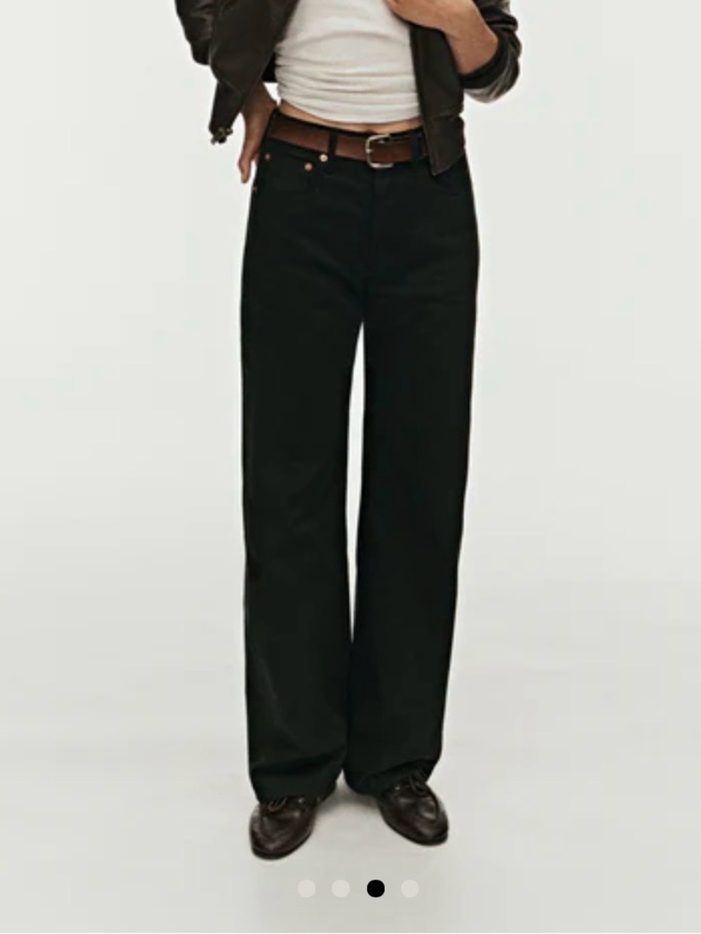 Buck Mason Button Fly Wide Leg Straight Jeans size 24 (Jet Set)